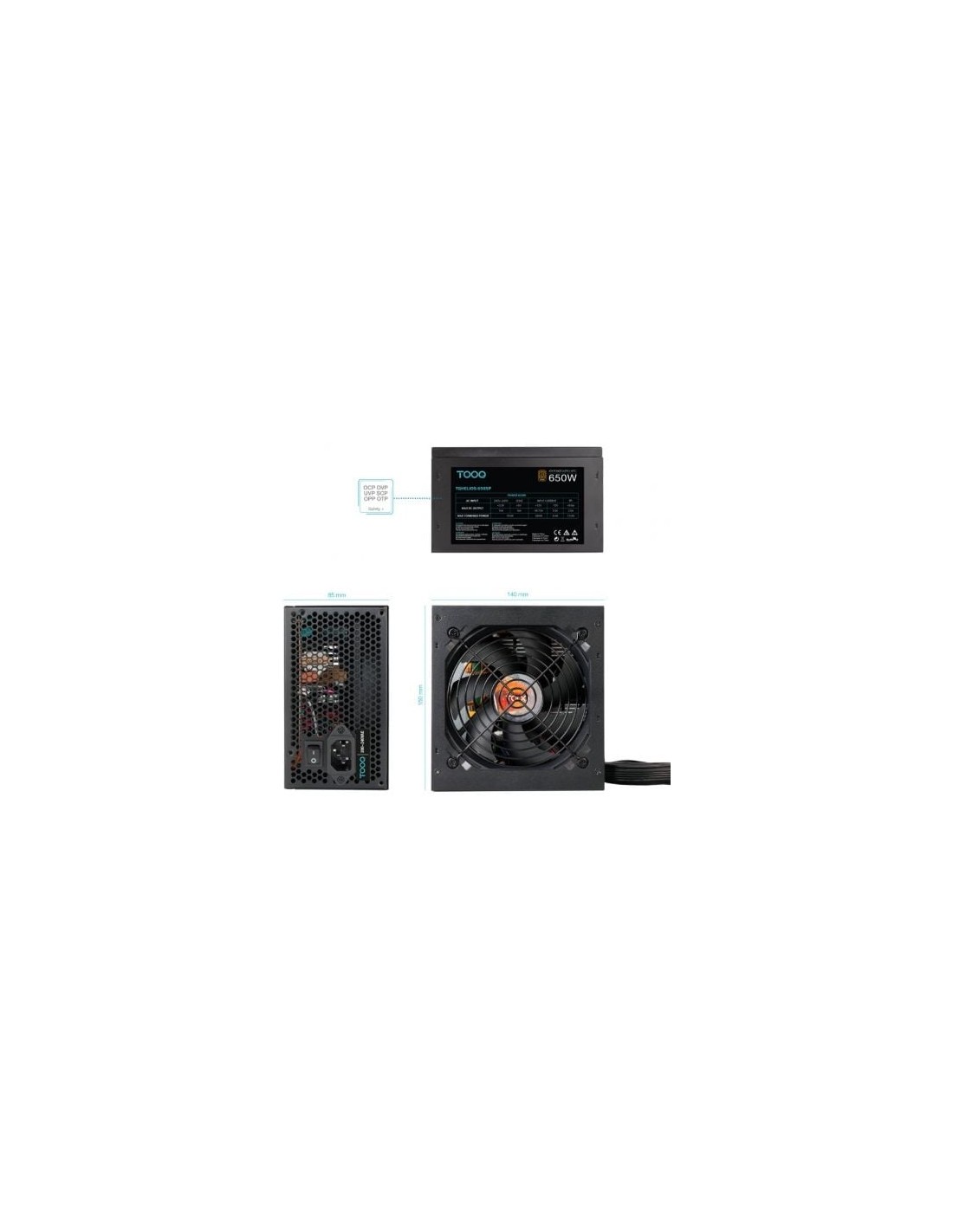 Fuente de Alimentación TooQ TQHELIOS-650SP 650W 80 Plus Bronze