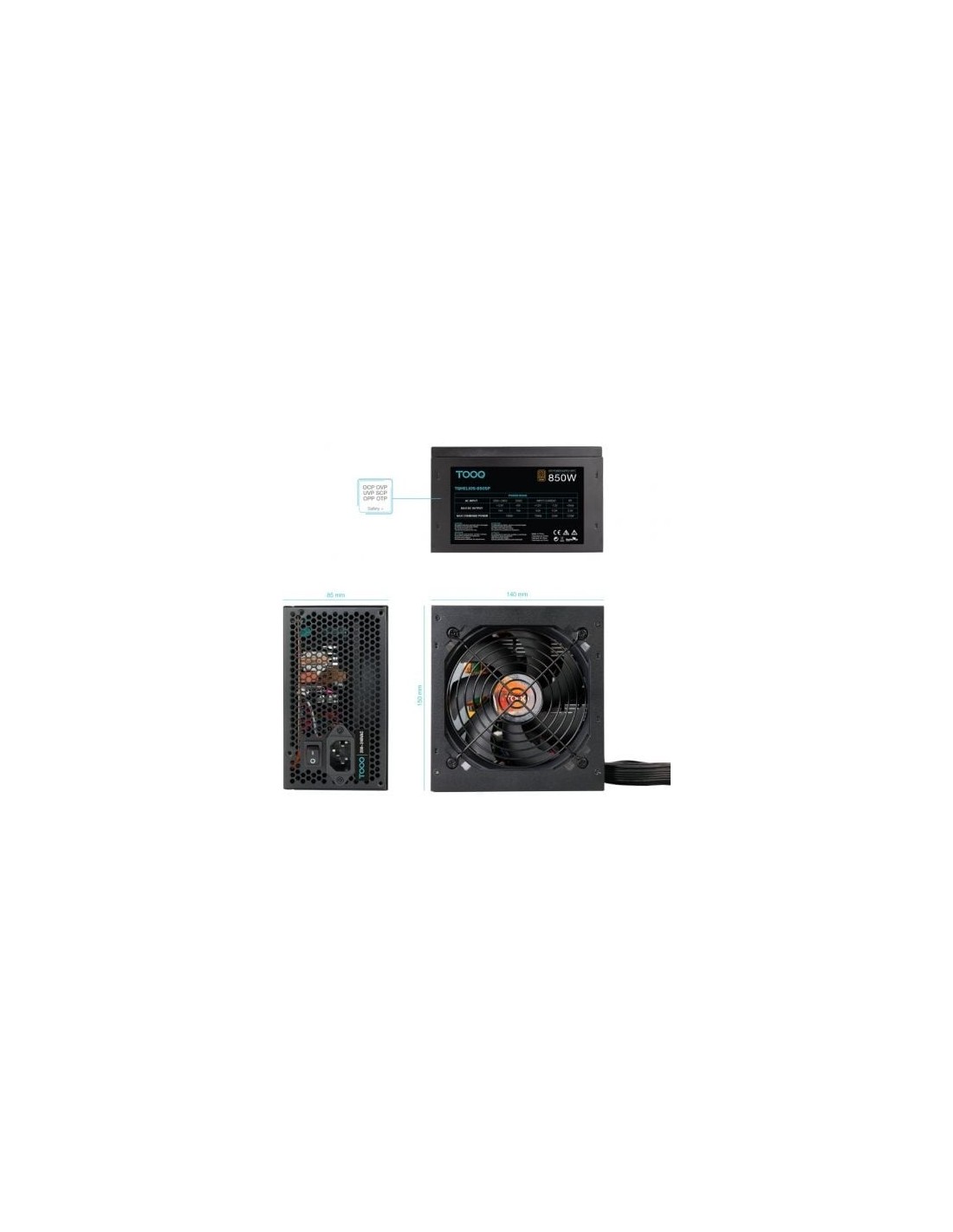 Fuente de Alimentación TooQ TQHELIOS-850SP 850W 80 Plus Bronze