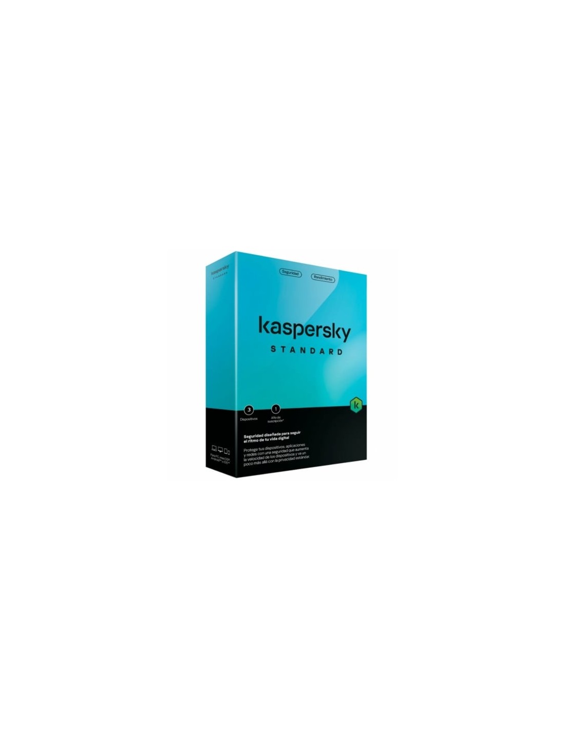 Antivirus Kaspersky Standard, 3 dispositivos, 1 año (licencia física)