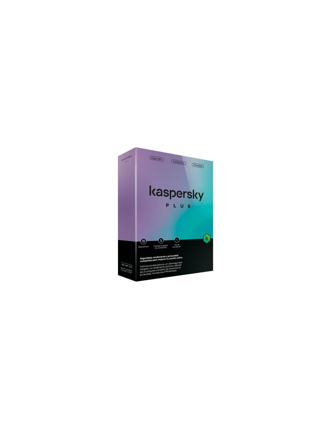 Antivirus Kaspersky Plus, 10 dispositivos, 1 año (licencia física)