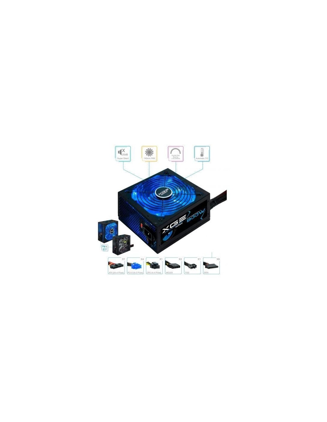 Fuente de Alimentación TooQ TQXGEII-800SAP 800W 80 Plus Bronze