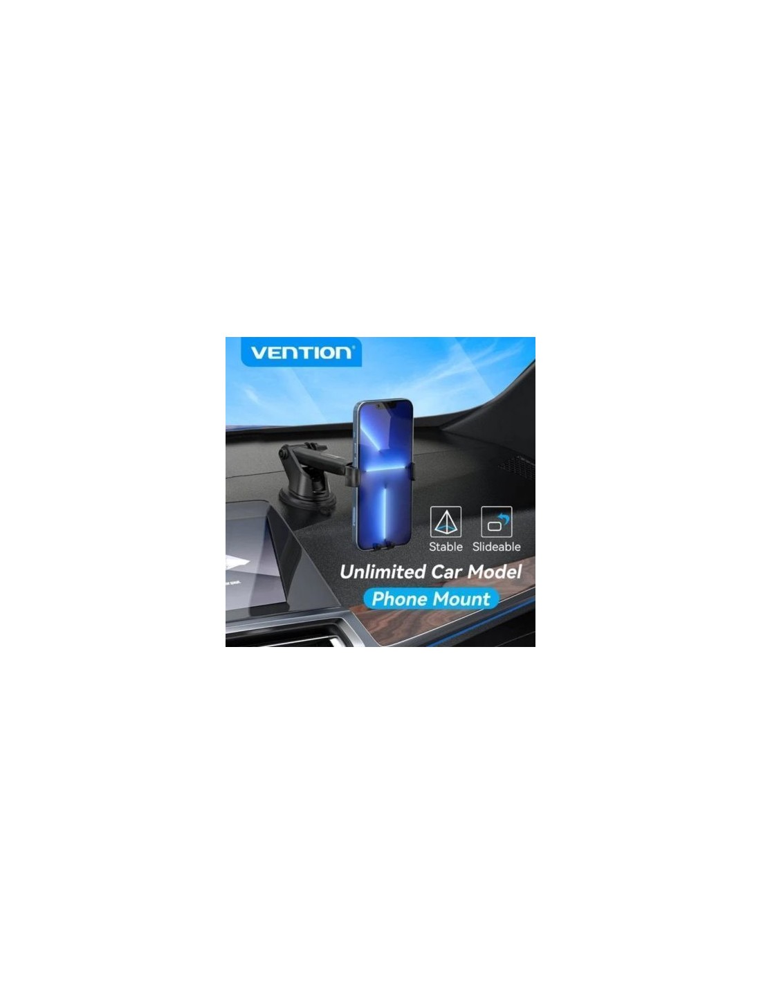 Soporte de Smartphone para Coche Vention KCOB0, Negro