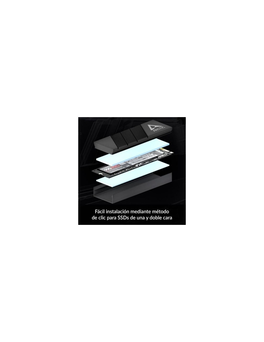 Disipador Térmico para SSD M.2 2280 Arctic M2 Pro Negro | Logroño