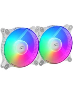 Pack 2 Ventiladores Mars Gaming MFDUOW 12cm FRGB Blancos | Logroño