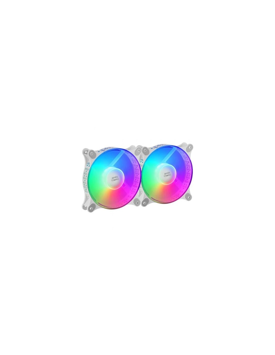 Pack 2 Ventiladores Mars Gaming MFDUOW 12cm FRGB Blancos | Logroño