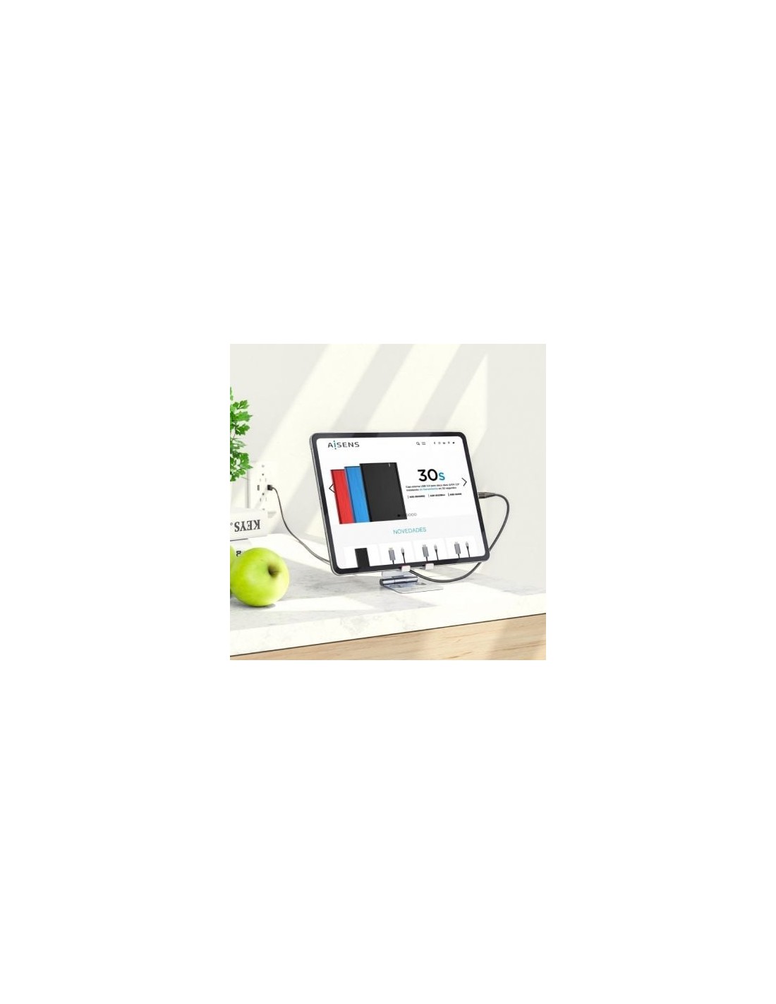 Soporte para Smartphone/Tablet Aisens MS2PM-086, Plata