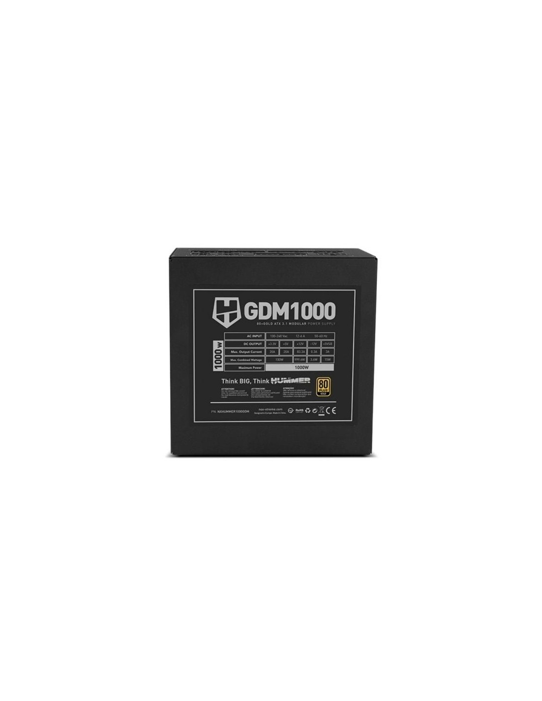 Fuente de Alimentación Nox Hummer GDM 1000W ATX 3.1 PCIe 5.1 80 Plus G