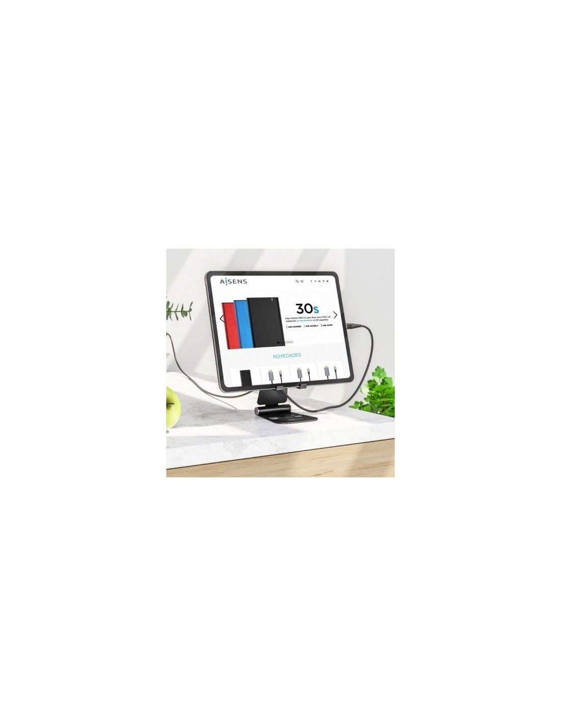 Soporte para Smartphone/Tablet Aisens MS2PXL-096, Negro