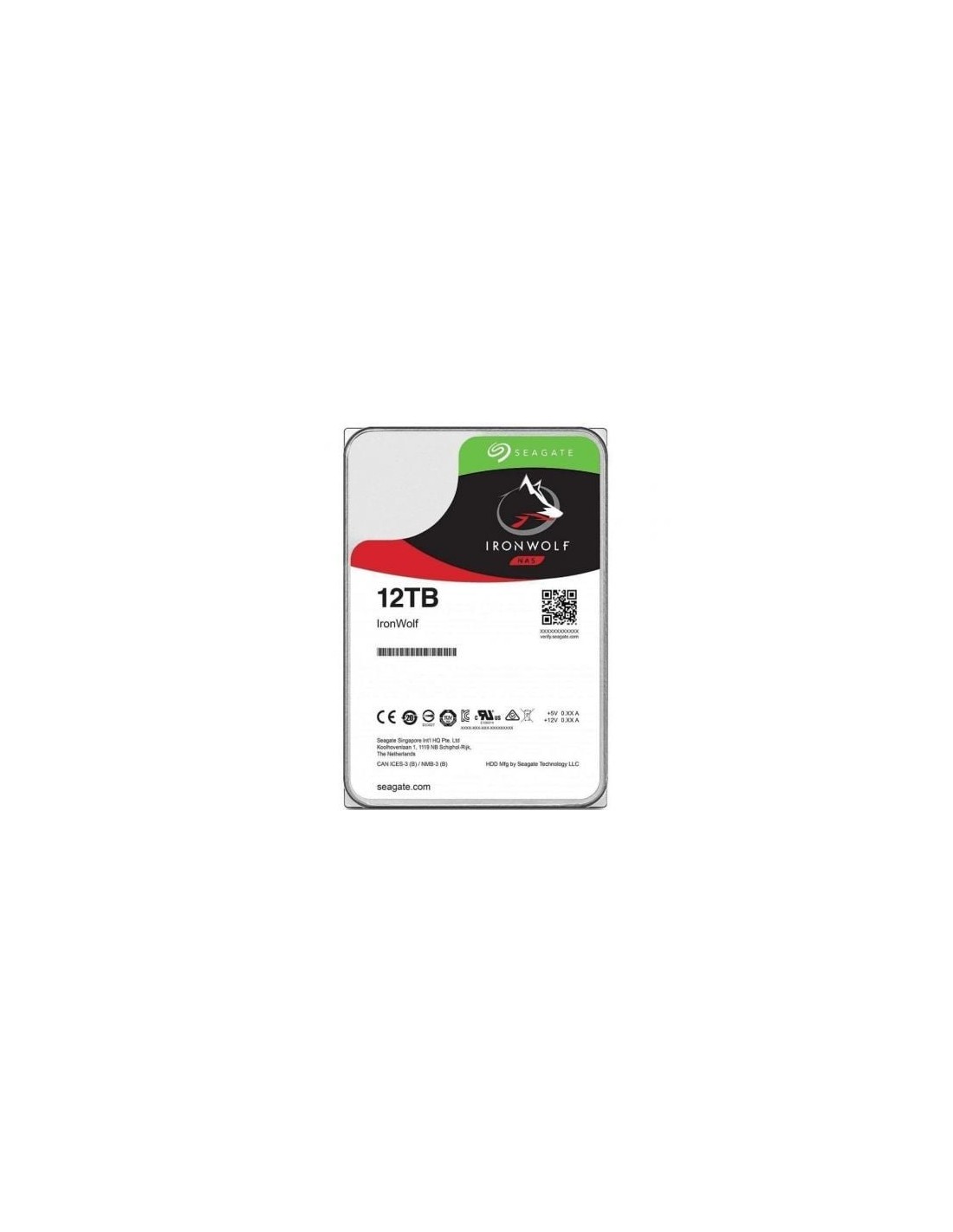 Disco Duro Seagate IronWolf NAS ST12000VN0008 12TB 3.5" SATA III 256MB