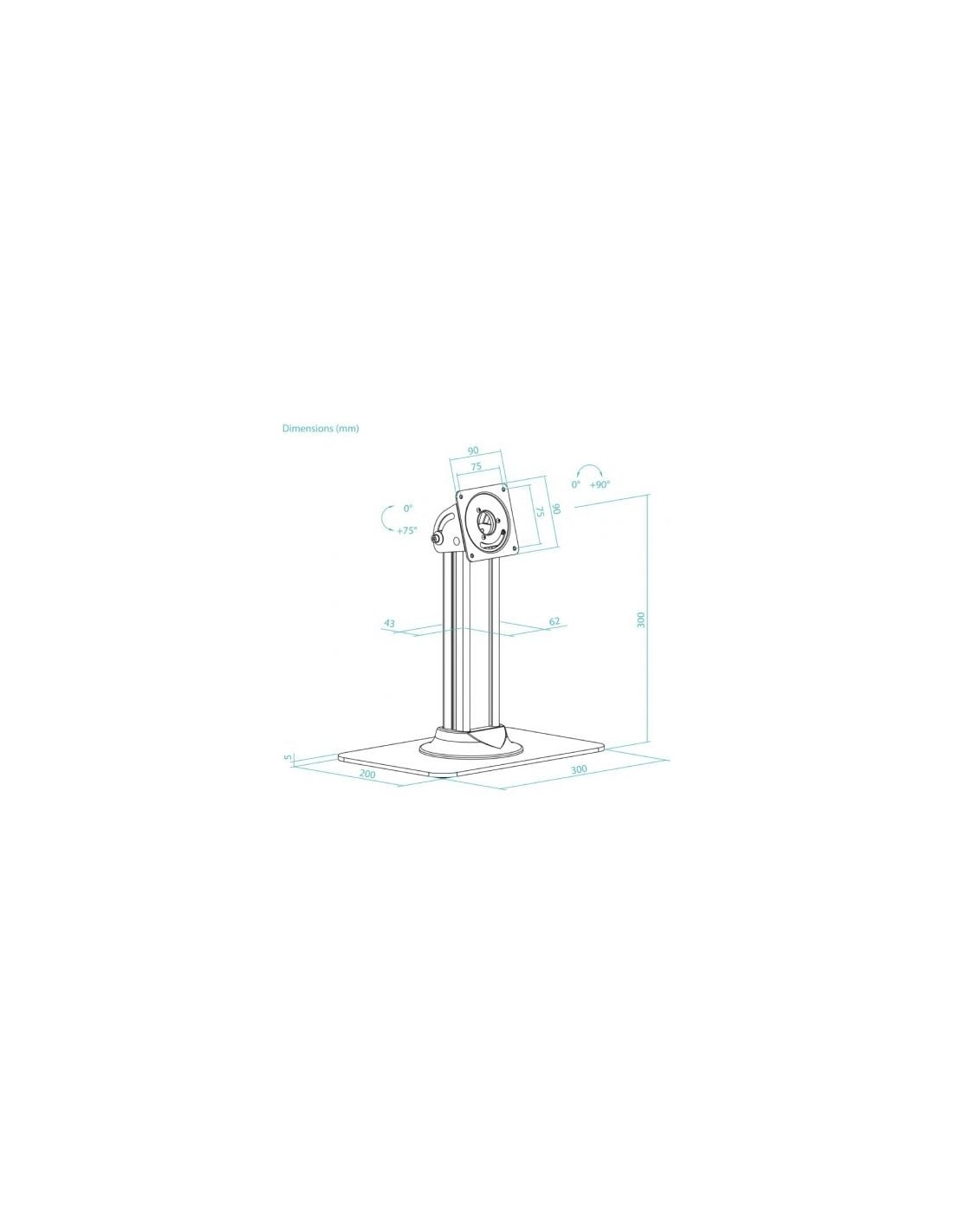 Soporte de Mesa para Marco Antirrobo de Tablet TooQ TQATC2601-B, Negro