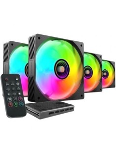 Pack 4 Ventiladores Mars Gaming MF-SI4KIT 12cm + HUB + Mando a Distanc