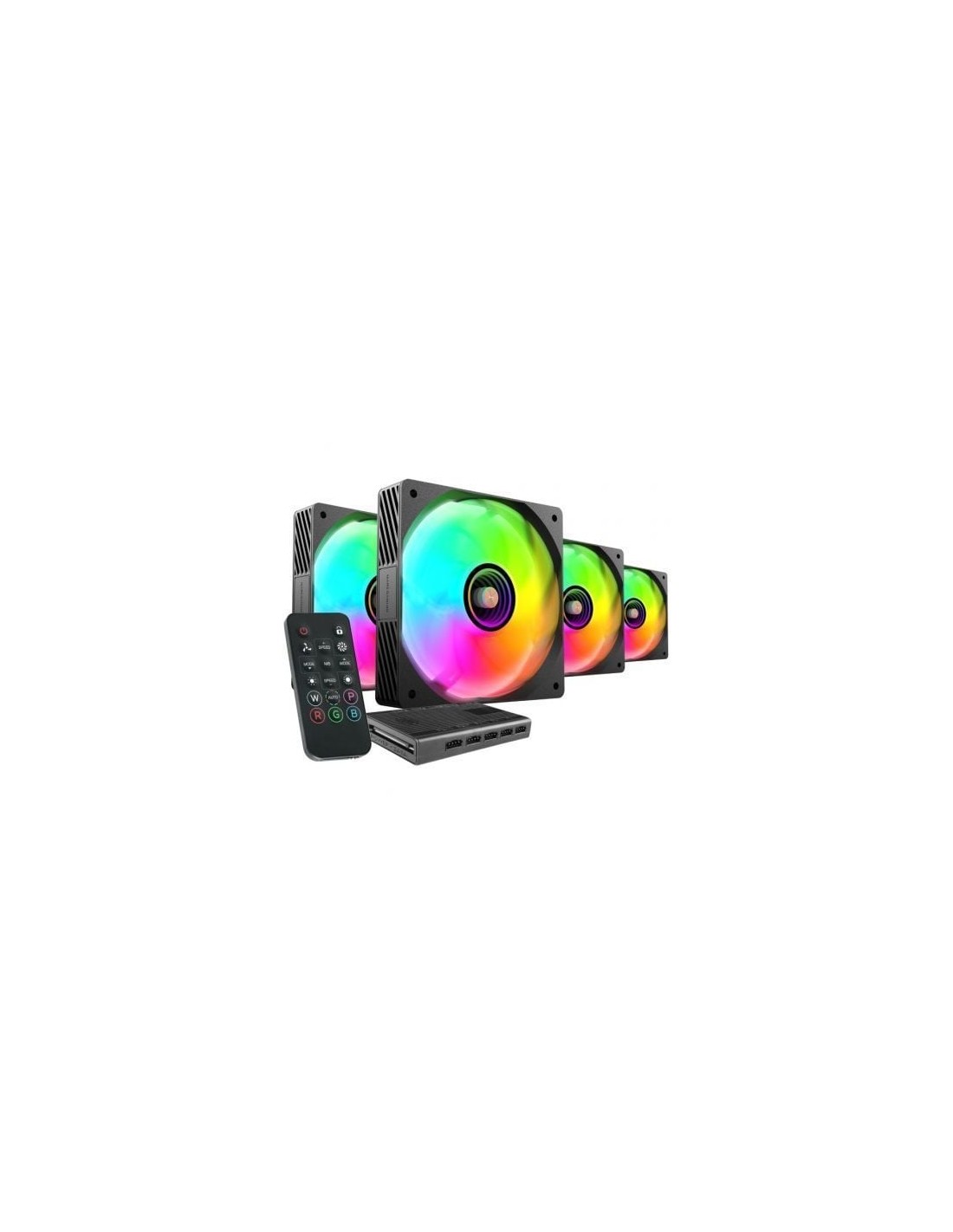 Pack 4 Ventiladores Mars Gaming MF-SI4KIT 12cm + HUB + Mando a Distanc