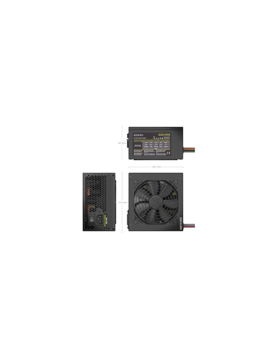 Fuente de Alimentación Aisens ASPC-500ATX-SEOBK 500W | Logroño