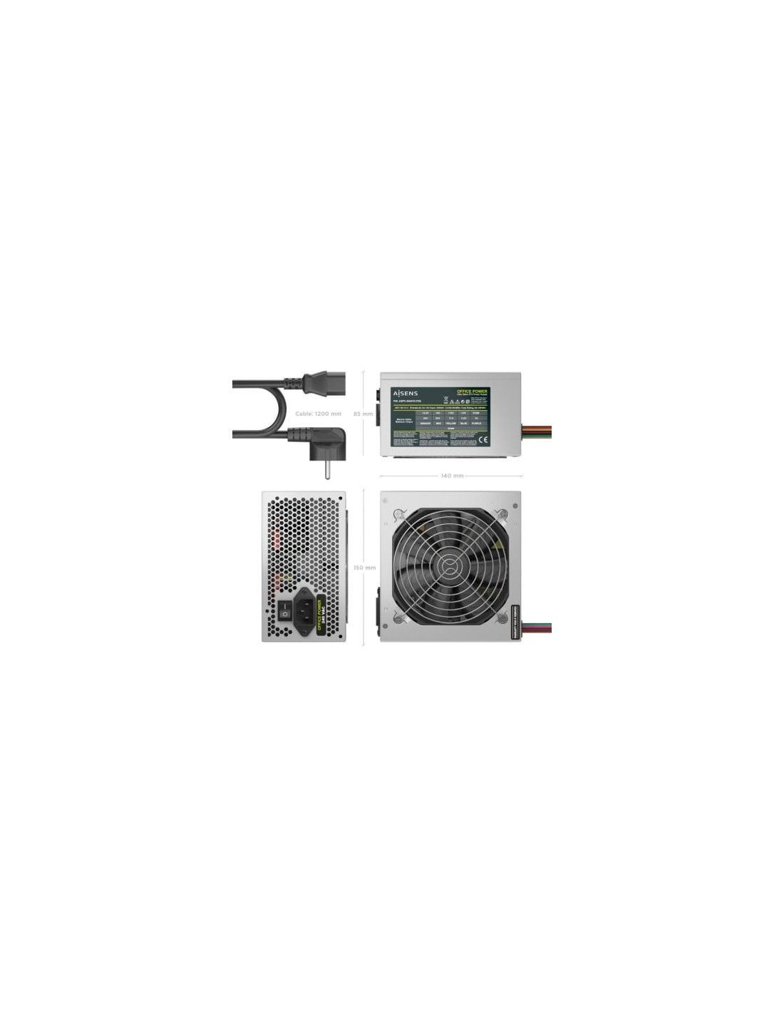 Fuente de Alimentación Aisens ASPC-500ATX-PSE 500W | Logroño