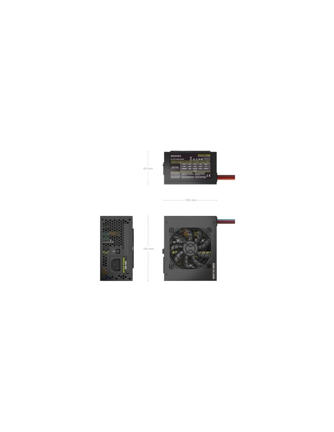 Fuente de Alimentación SFX Aisens ASPC-500SFX-SEOBK 500W | Logroño
