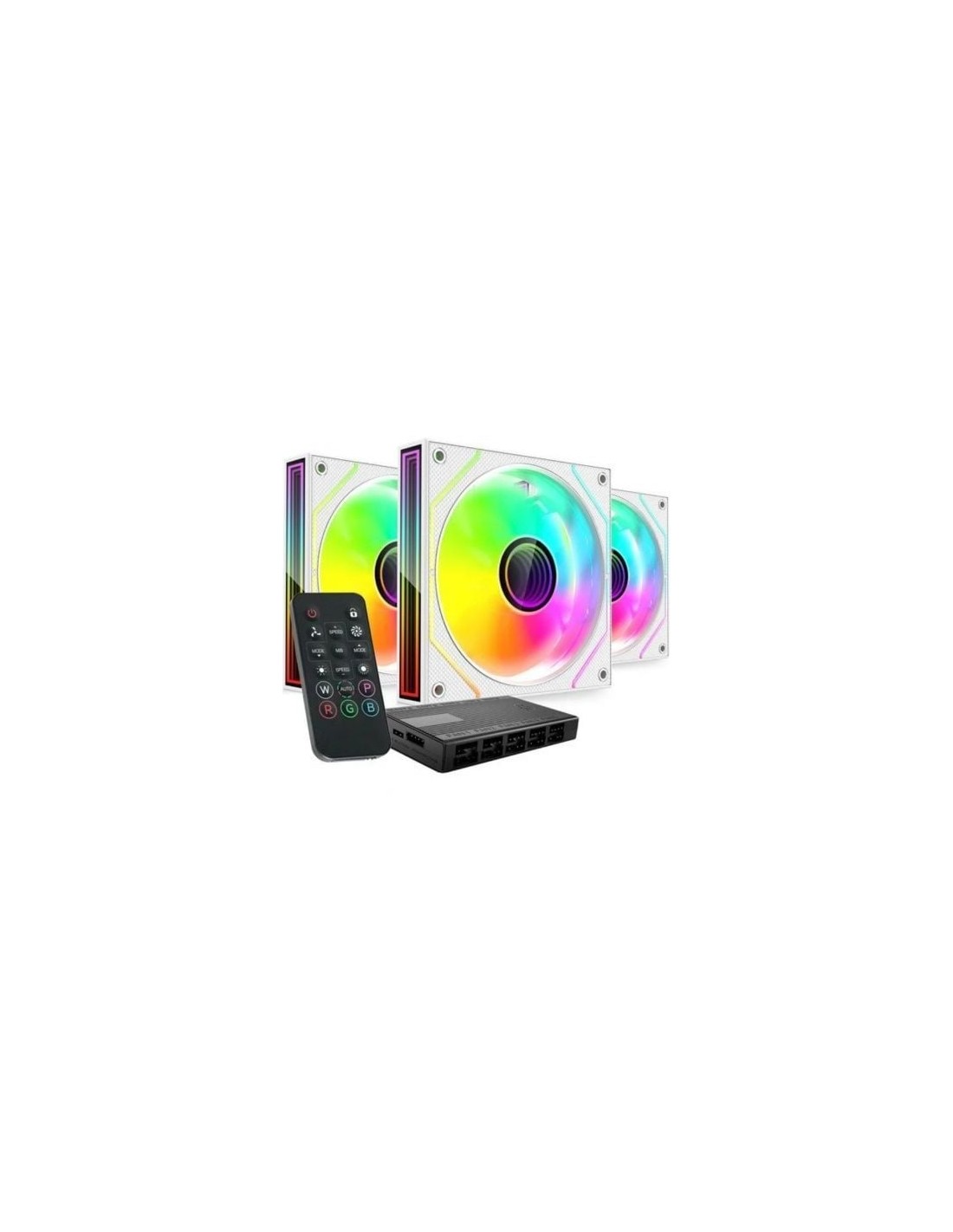 Pack 3 Ventiladores Mars Gaming MF-3DPROKIT 12cm + HUB + Mando a Dista