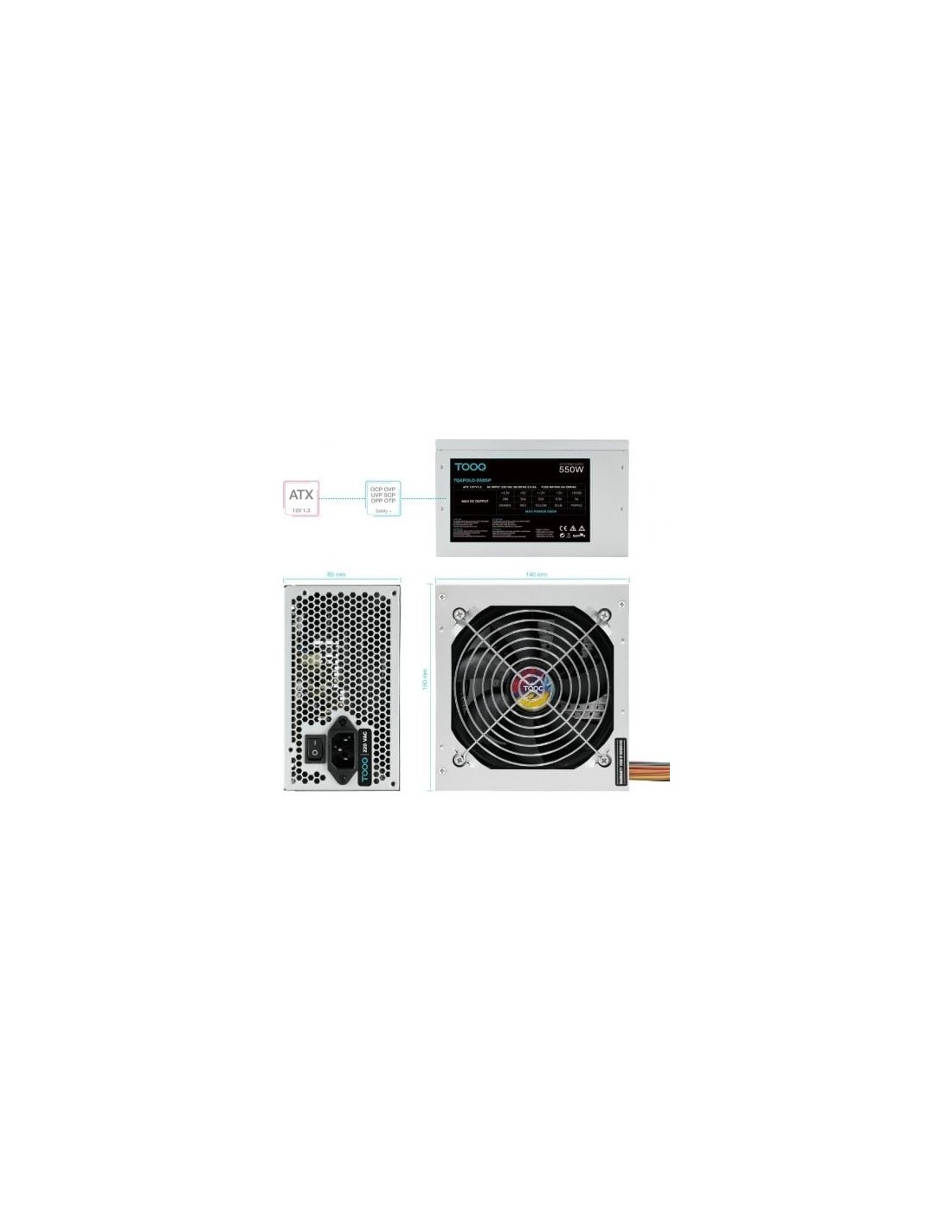 Fuente de Alimentación TooQ TQAPOLO-550SP 550W | Logroño