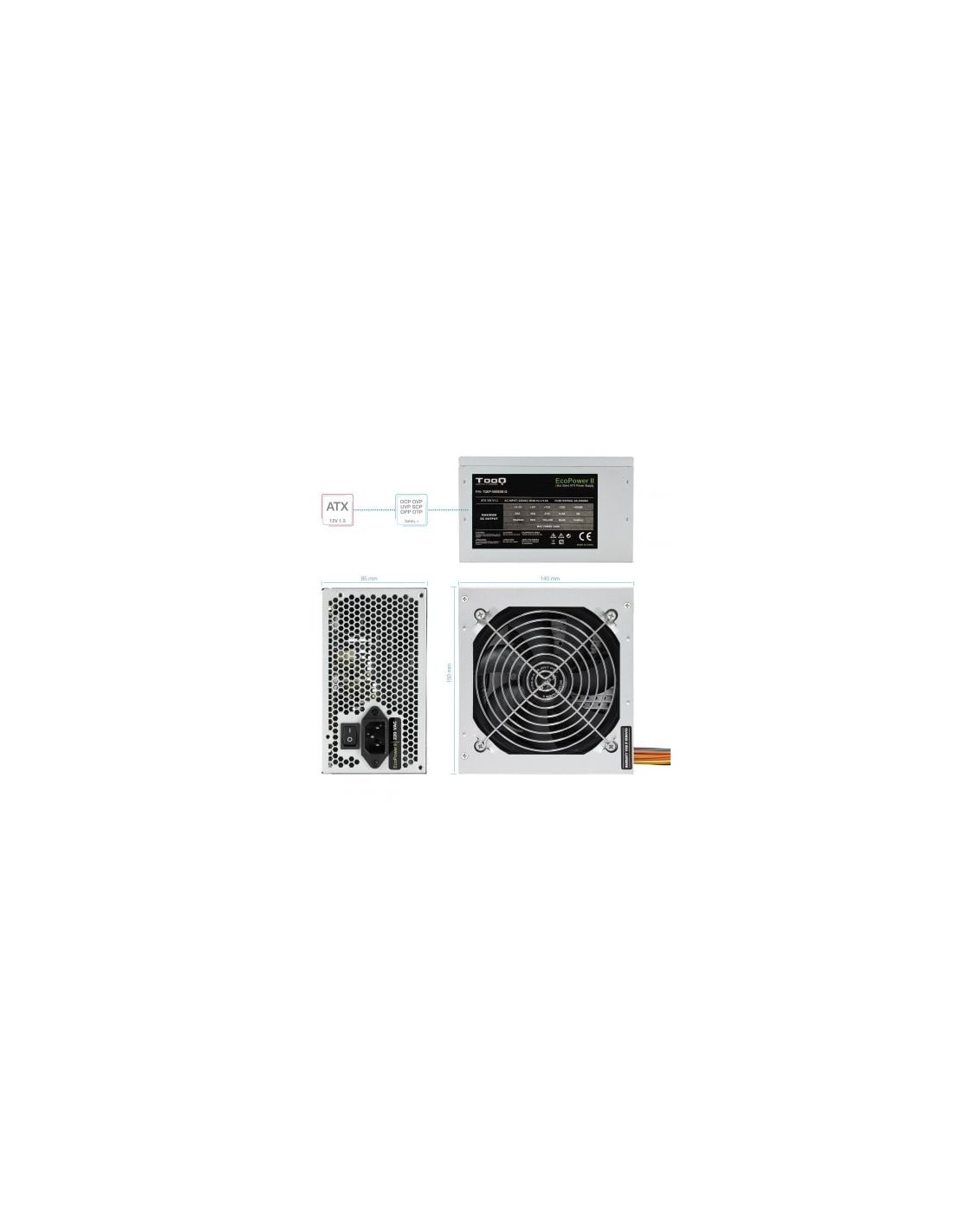 Fuente de Alimentación TooQ TQEP-500SSE-O OEM 500W | Logroño