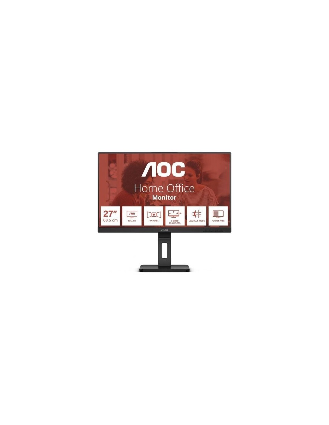 Monitor Profesional AOC 27E3QAF 27", Full HD, Multimedia, Regulable en