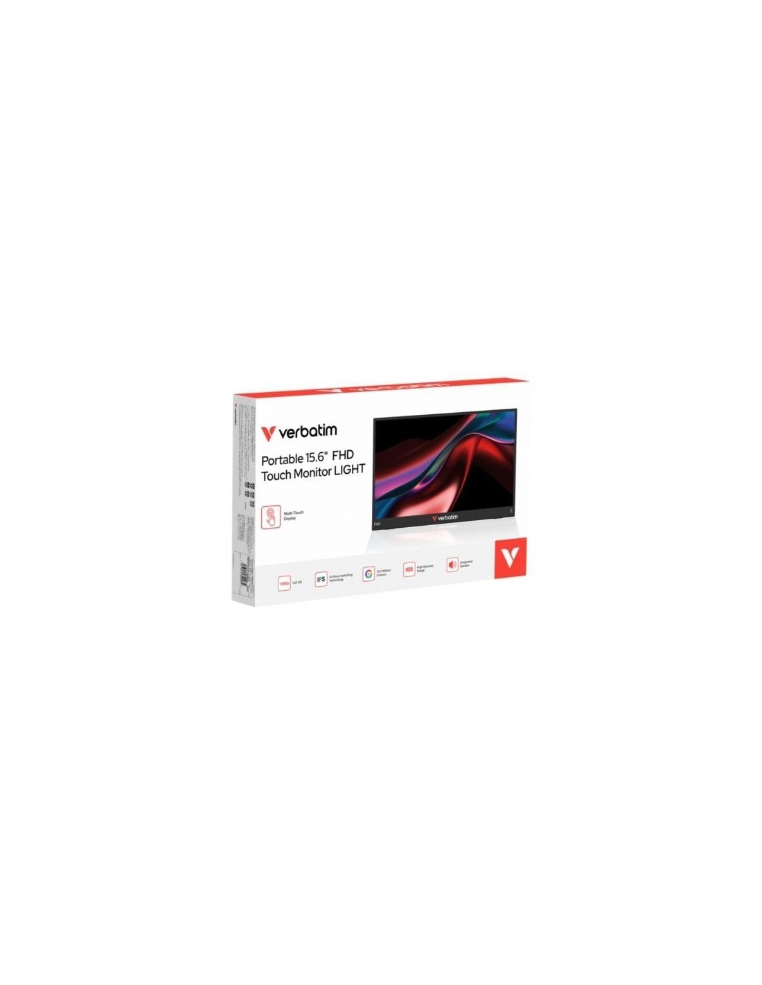 Monitor Portátil Táctil Verbatim Touch Light 15.6", Full HD, Multimedi