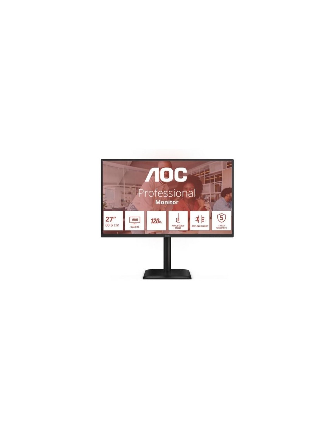Monitor Profesional AOC Q27E4CV 27", QHD, Multimedia, Regulable en alt