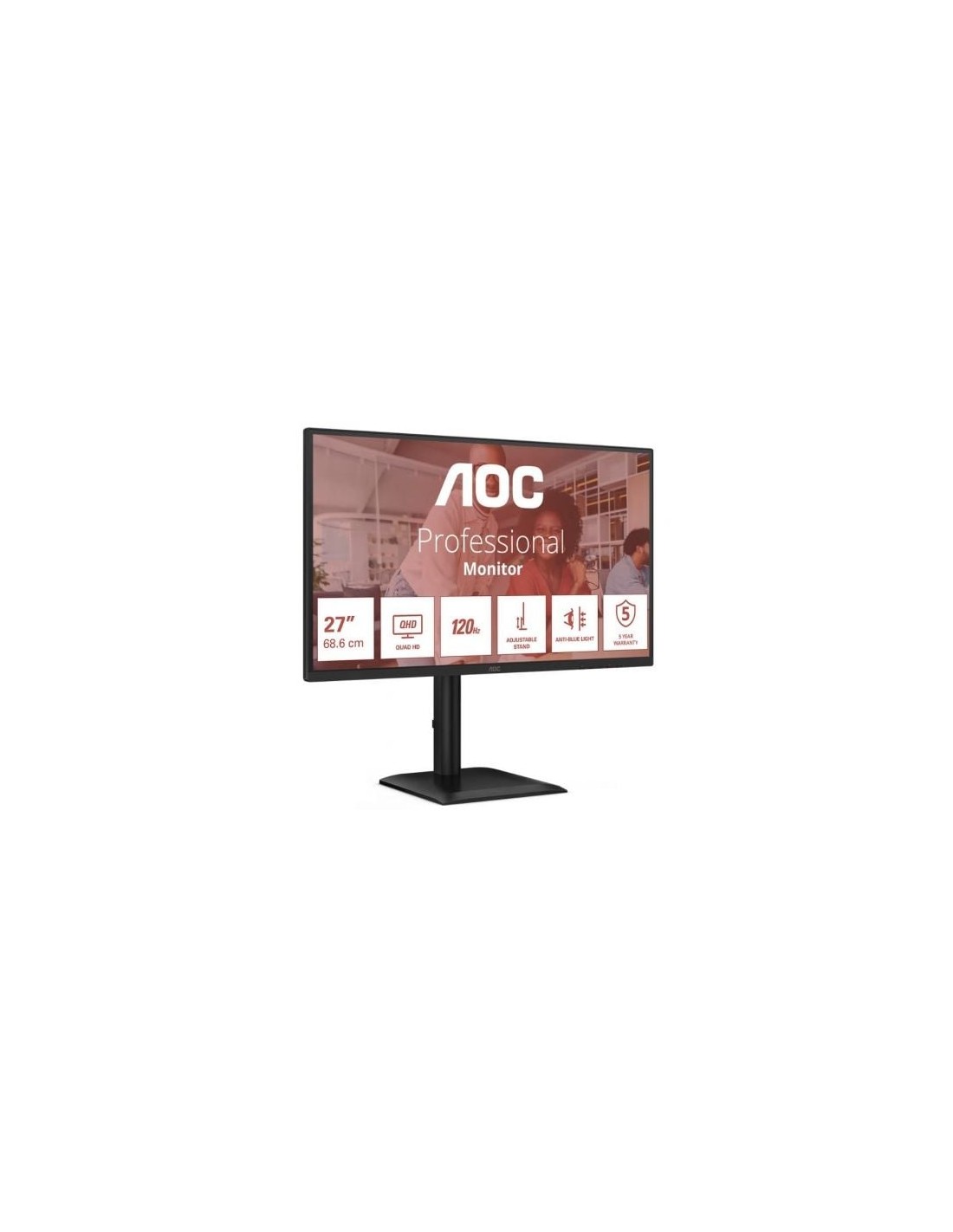 Monitor Profesional AOC Q27E4CV 27", QHD, Multimedia, Regulable en alt