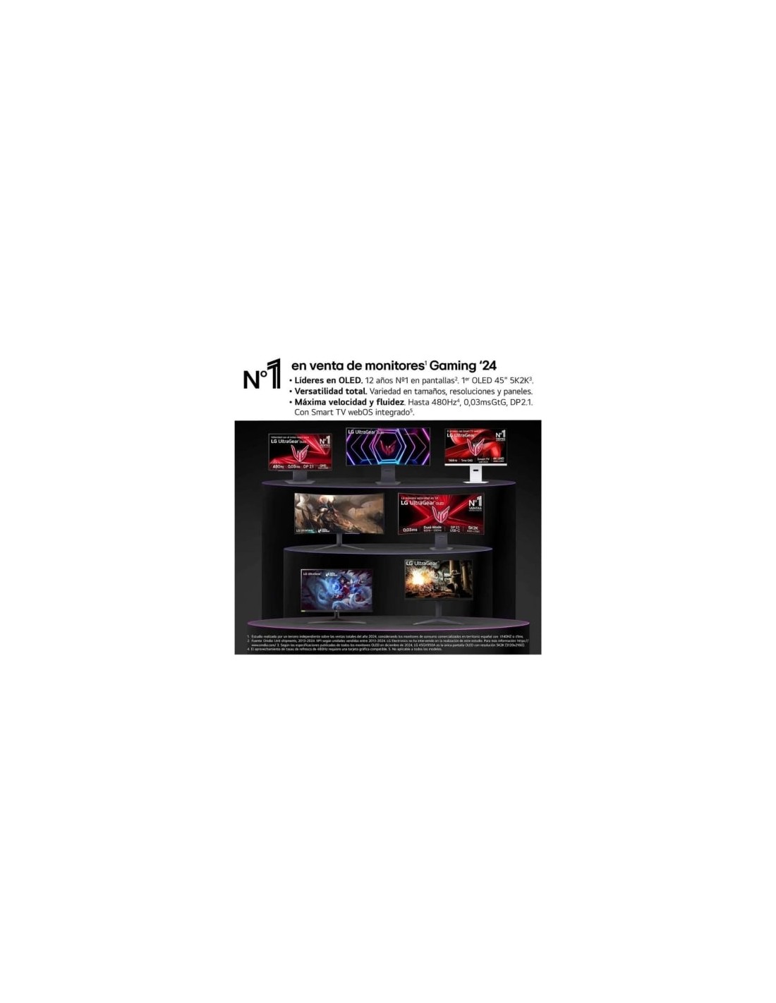 Smart Monitor Gaming Ultrapanorámico Curvo LG UltraGear 34GX90SA-W 34"