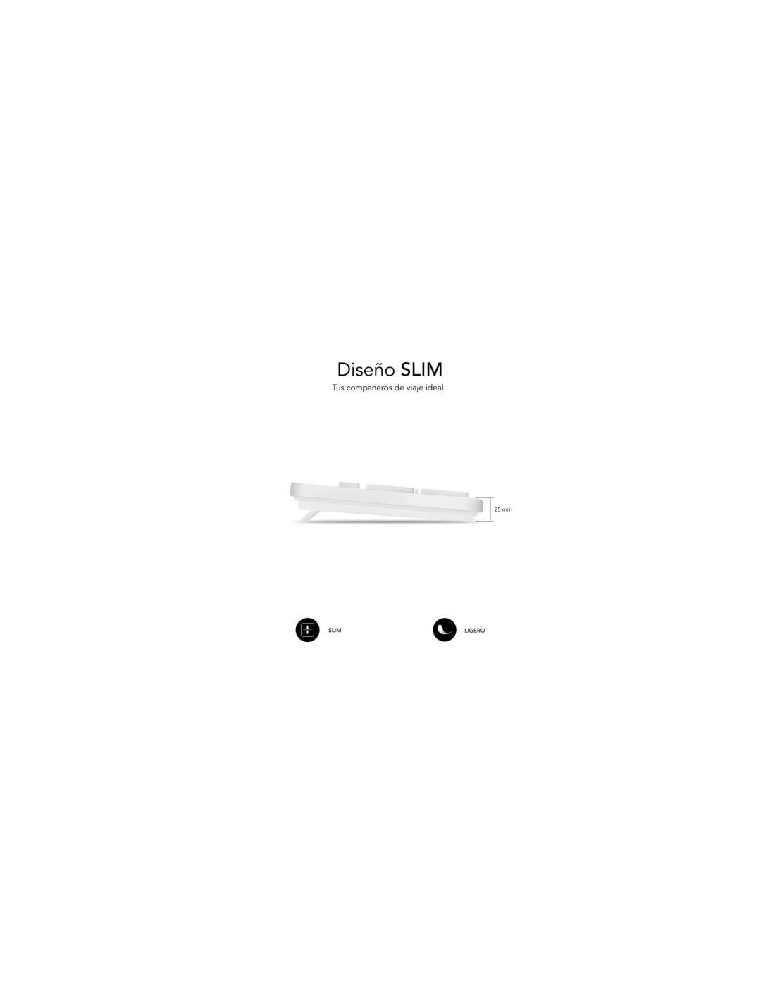 Teclado Subblim Business Slim Silencioso, Blanco | El Ocio Virtual