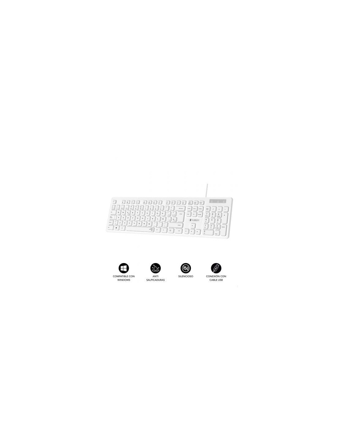 Teclado Subblim Business Slim Silencioso, Blanco | El Ocio Virtual