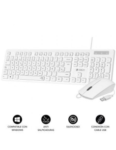 Teclado y Ratón Subblim Combo Business Slim Silencioso, Blanco