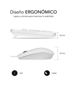 Teclado y Ratón Subblim Combo Business Slim Silencioso, Blanco 2