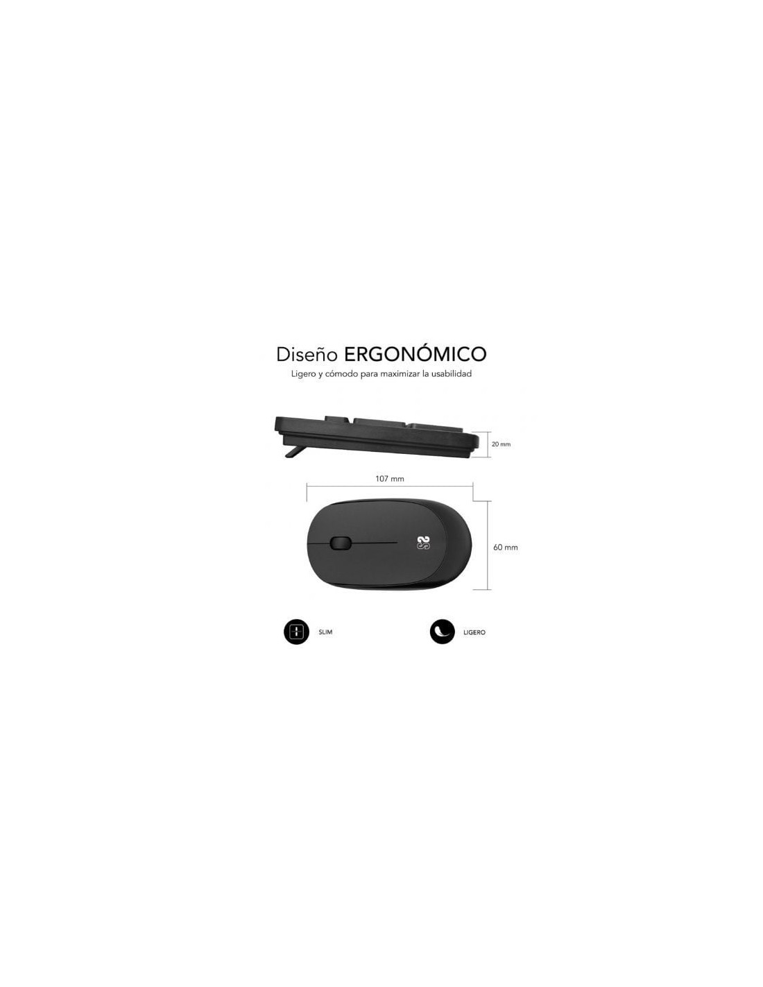Teclado y Ratón Inalámbrico Subblim Combo Business Slim CSSW10