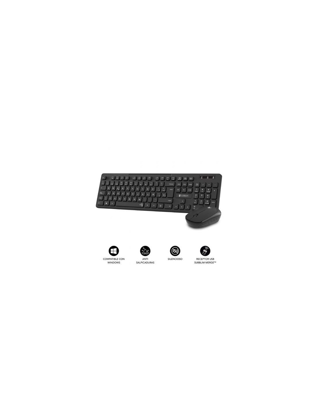Teclado y Ratón Inalámbrico Subblim Combo Business Slim CSSW10