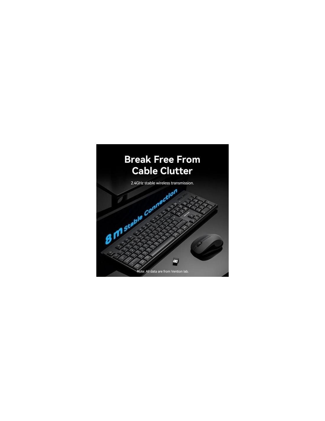 Teclado y Ratón Inalámbricos Vention Combo KTZB0-EN, Inglés