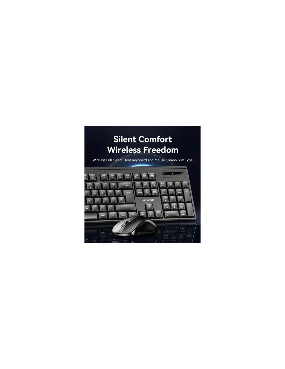 Teclado y Ratón Inalámbricos Vention Combo KTZB0-ES | El Ocio Virtual