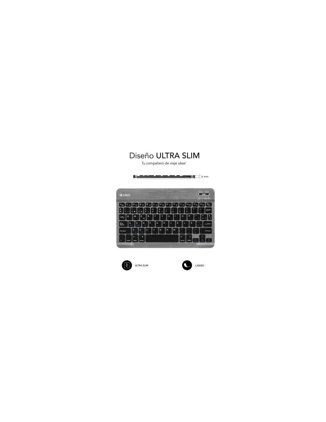 Teclado Compacto Inalámbrico Subblim Smart, Gris | El Ocio Virtual