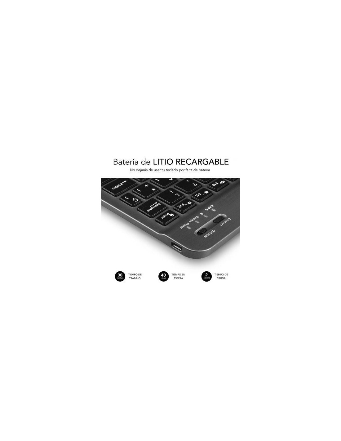 Teclado Compacto Inalámbrico Subblim Smart, Gris | El Ocio Virtual