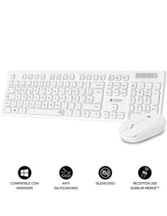 Teclado y Ratón Subblim Combo Business Slim Silencioso Inalámbrico, Bl