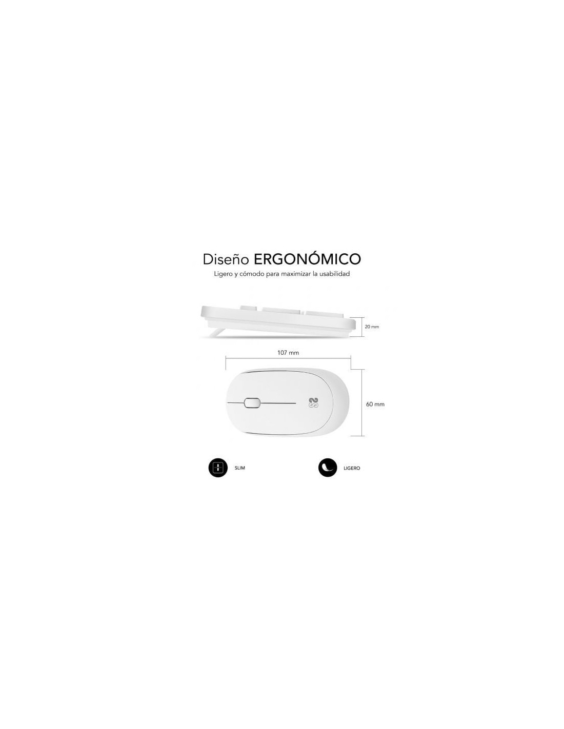 Teclado y Ratón Subblim Combo Business Slim Silencioso Inalámbrico, Bl