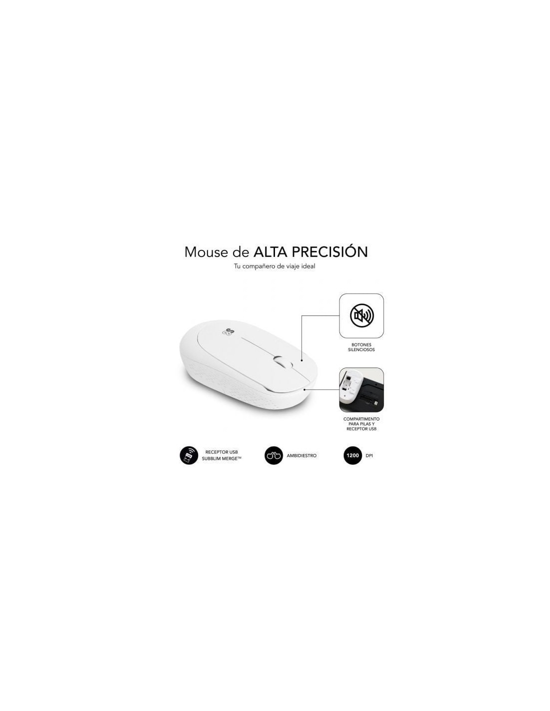 Teclado y Ratón Subblim Combo Business Slim Silencioso Inalámbrico, Bl