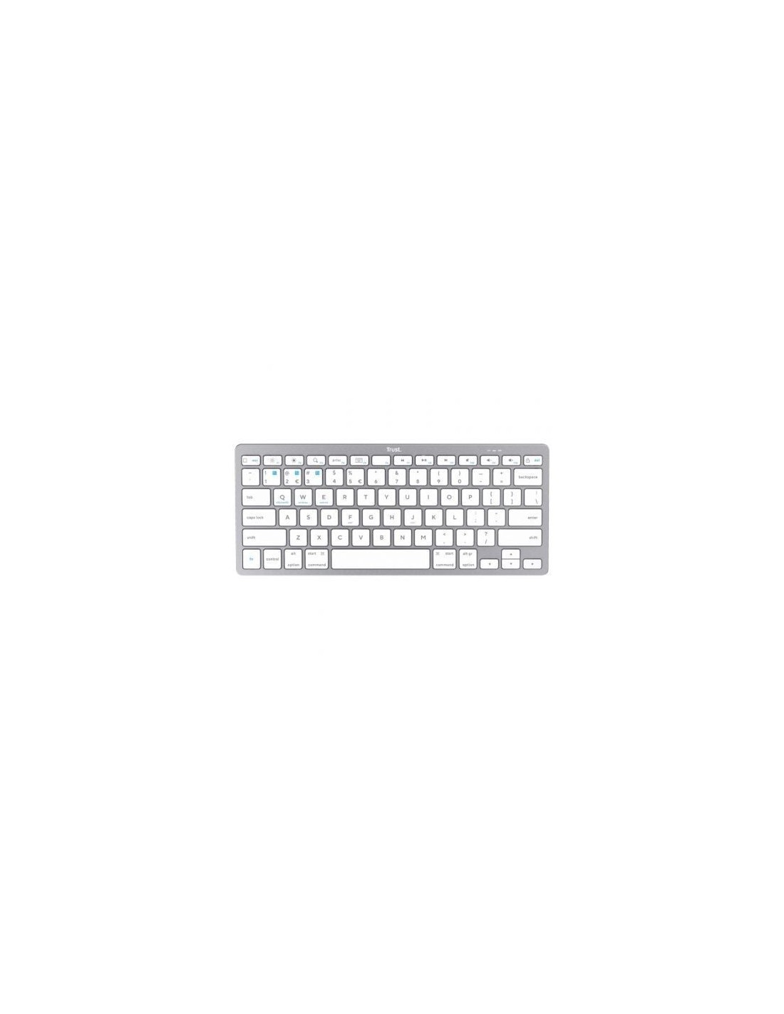 Teclado Compacto Inalámbrico Trust 24654, Plata | El Ocio Virtual