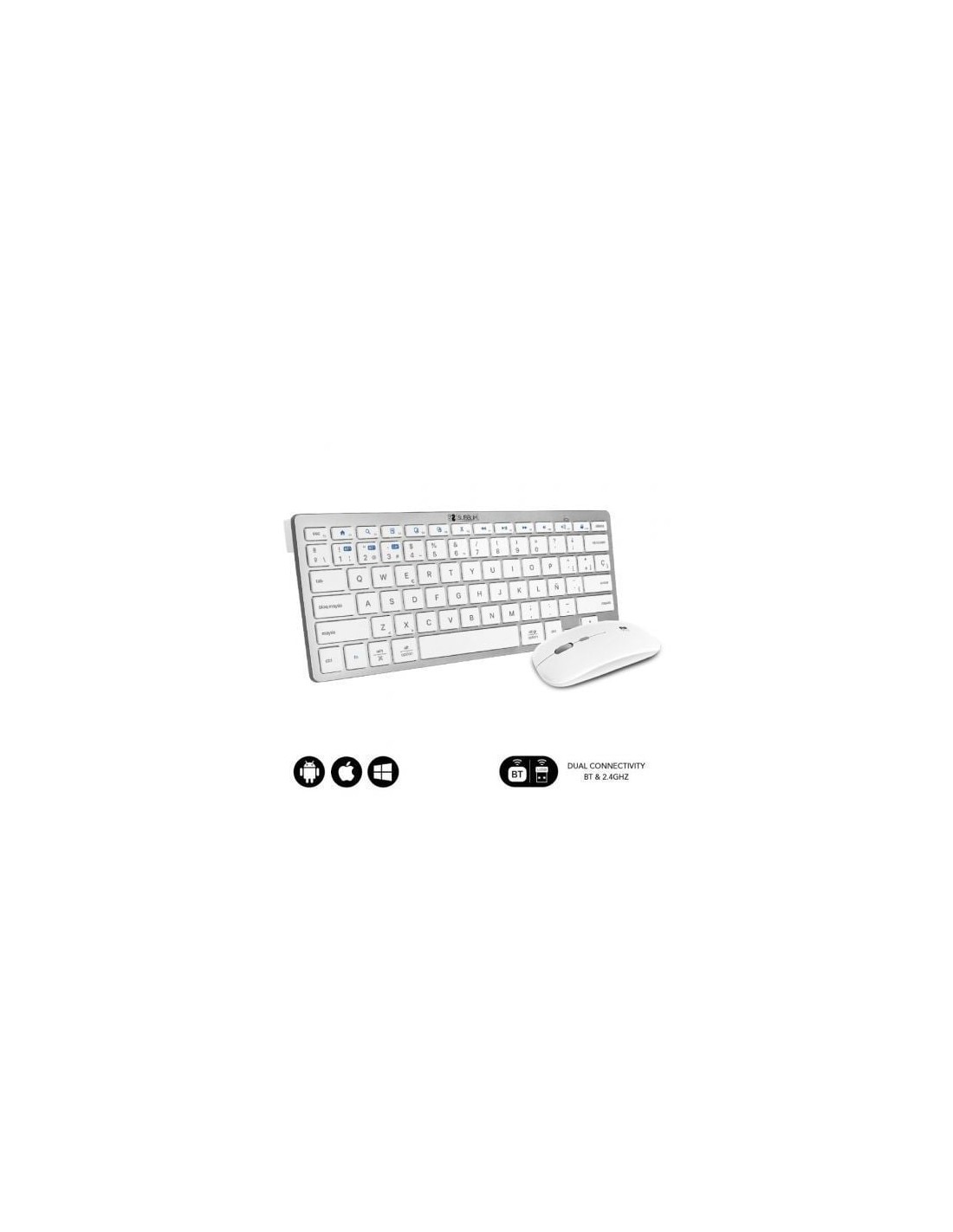Teclado y Ratón Inalámbrico Subblim OCO010 Combo Multidispositivo Comp