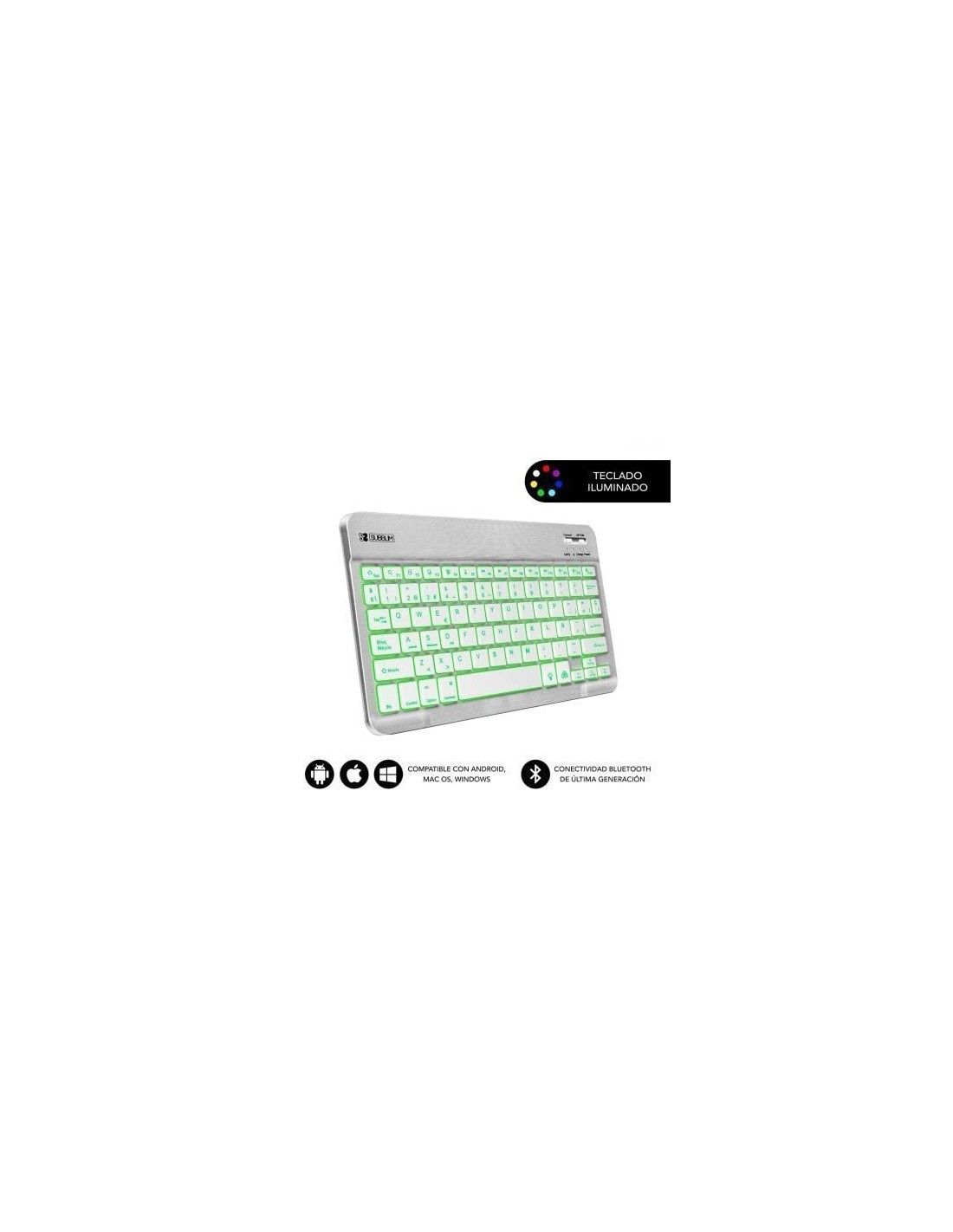 Teclado Compacto Inalámbrico Subblim Smart Backlit, Plata
