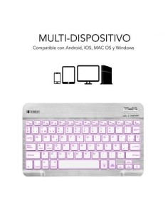 Teclado Compacto Inalámbrico Subblim Smart Backlit, Plata 2