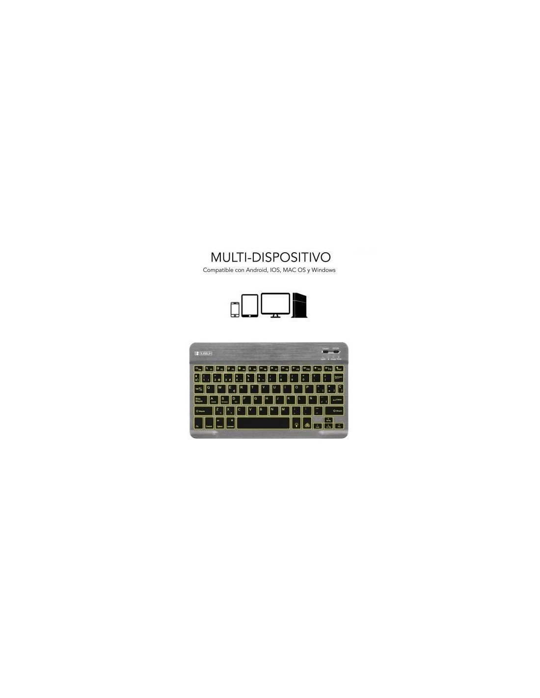 Teclado Compacto Inalámbrico Subblim Smart Backlit, Gris