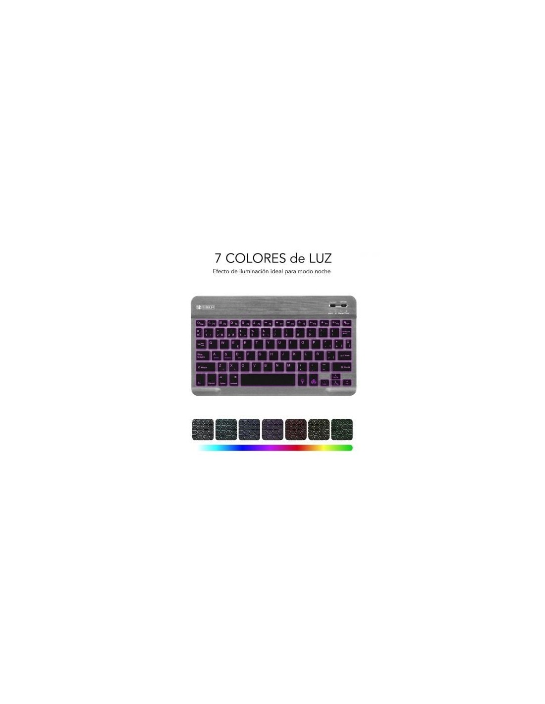 Teclado Compacto Inalámbrico Subblim Smart Backlit, Gris