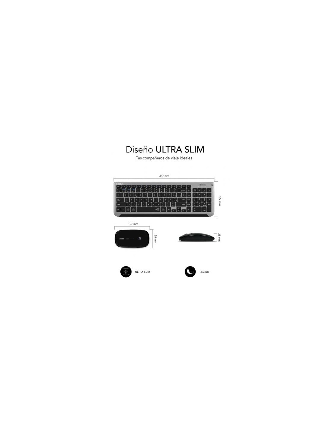 Teclado y Ratón Inalámbrico Subblim Combo Dual Prestige Extendido