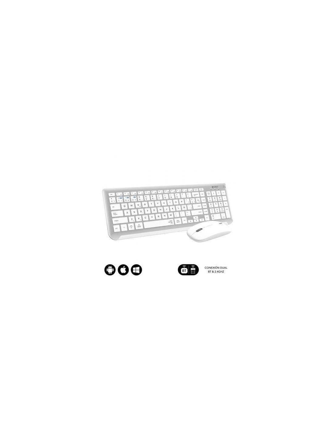 Teclado y Ratón Inalámbrico Subblim Combo Dual Prestige Extendido, Bla
