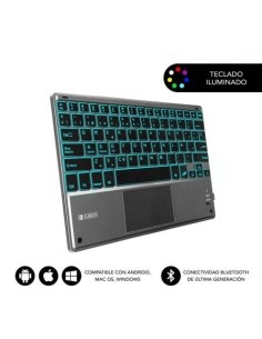 Teclado Compacto Inalámbrico Subblim Touchpad Smart Blacklit, Gris