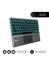Teclado Compacto Inalámbrico Subblim Touchpad Smart Blacklit, Gris
